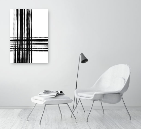Black and White Abstract Art Print - Anja White A1