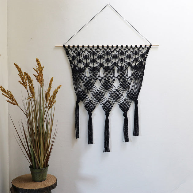 Black Macramé Wall Hanging