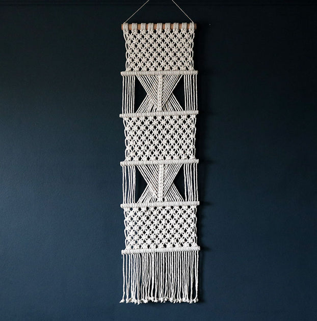 Long & Narrow Macrame Wall Hanging Sola Boho Wall Hangings UK The