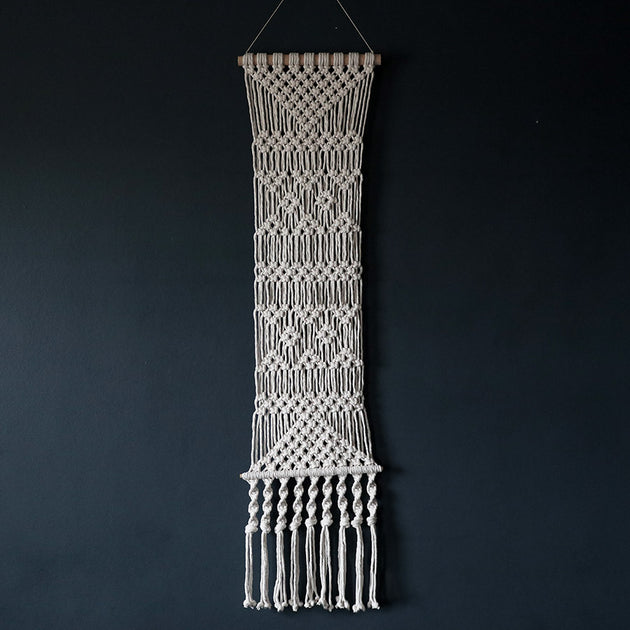 Long & Narrow Macrame Wall Hanging Trino Boho Wall Hangings UK The