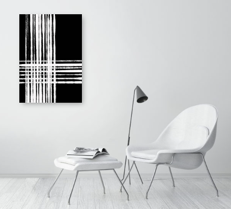 Black and White Abstract Art Print - Anja Black
