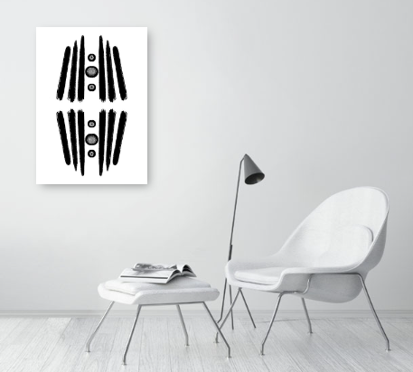 Black and White Abstract Art Print - Birg White A1