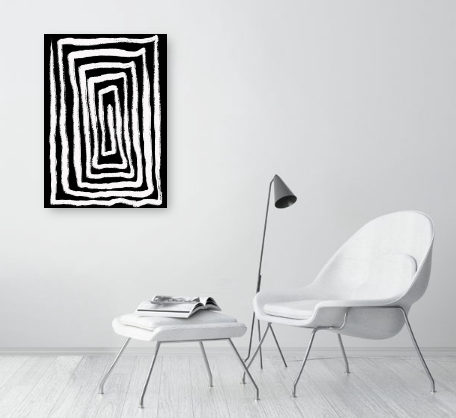 Black & White Abstract Art Print - Danna Black