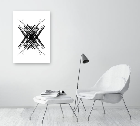 Black and White Abstract Art Print - Elodi White A1