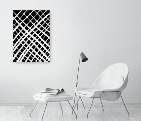 Black & White Abstract Art Print - Millian Black
