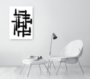Black and White Abstract Art Print - Noe White A1