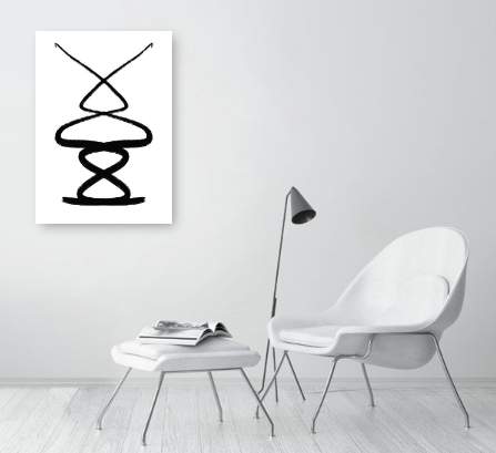Black and White Abstract Art Print - Noud White A1