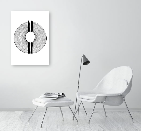 Black and White Abstract Art Print - Panni White A1