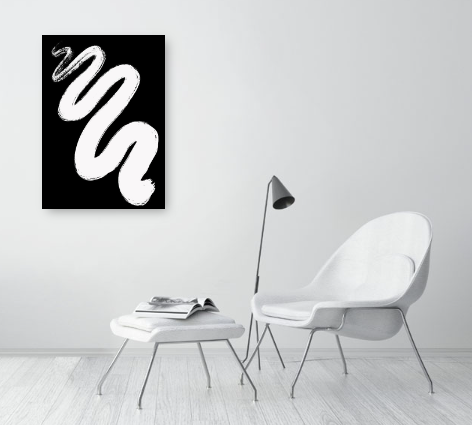 Black & White Abstract Art Print - Tulay Black