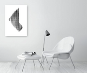 Black and White Abstract Art Print - Yima White A1