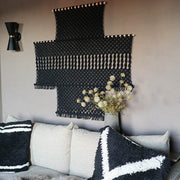 black cross wall hanging - macrame wall decor uk