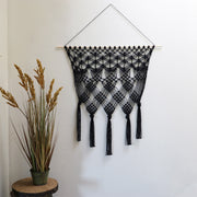 Black Macrame Wall Hanging - Laura 75x80cm