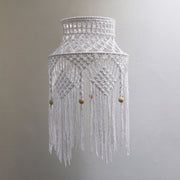 Macrame Boho Tassel Ceiling Lamp Shade Natural - Crista