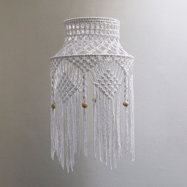 Macrame Boho Tassel Ceiling Lamp Shade Natural - Crista