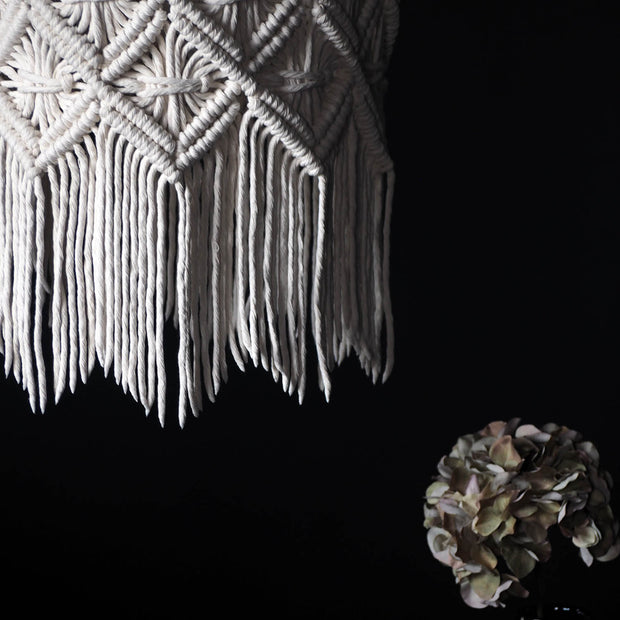 Boho Macrame Lampshade – Viotina - The Knotted Touch UK