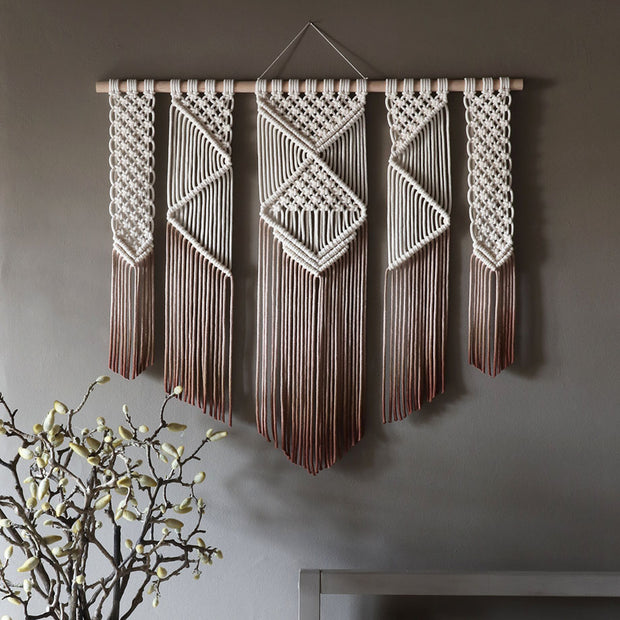 Ombre Brown Macrame Wall Hanging Presta Large