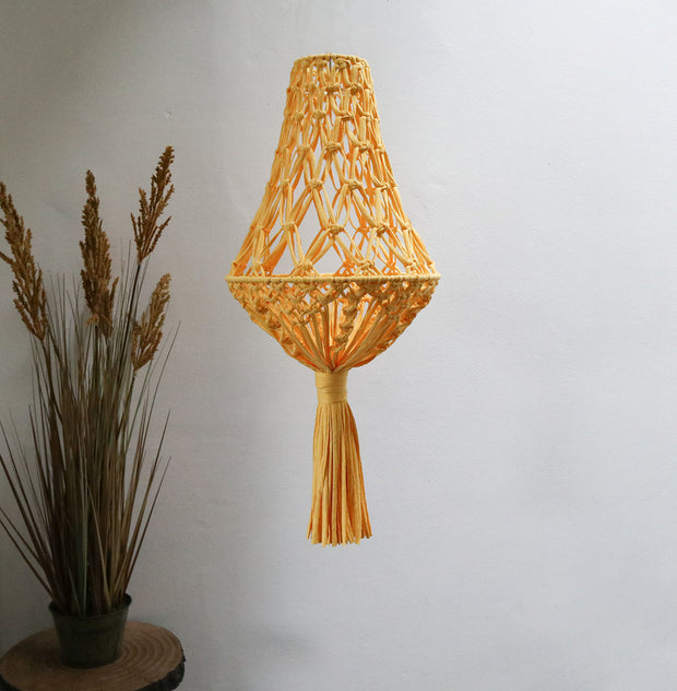 yellow boho light shade - quirky ceiling  lampshade 
